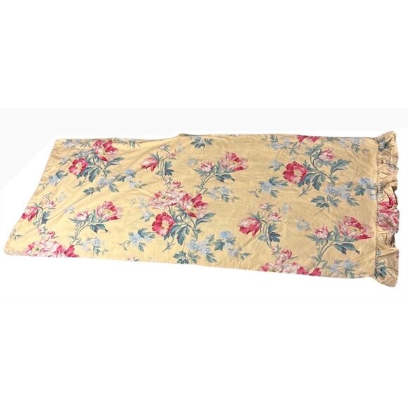 Vintage 1999s Ralph Lauren Parsonage Home Floral Yellow Cotton Pillowcase ONE - Picture 1 of 4